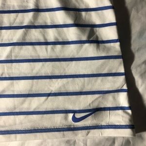 Nike razor back lined tank top blue and white.